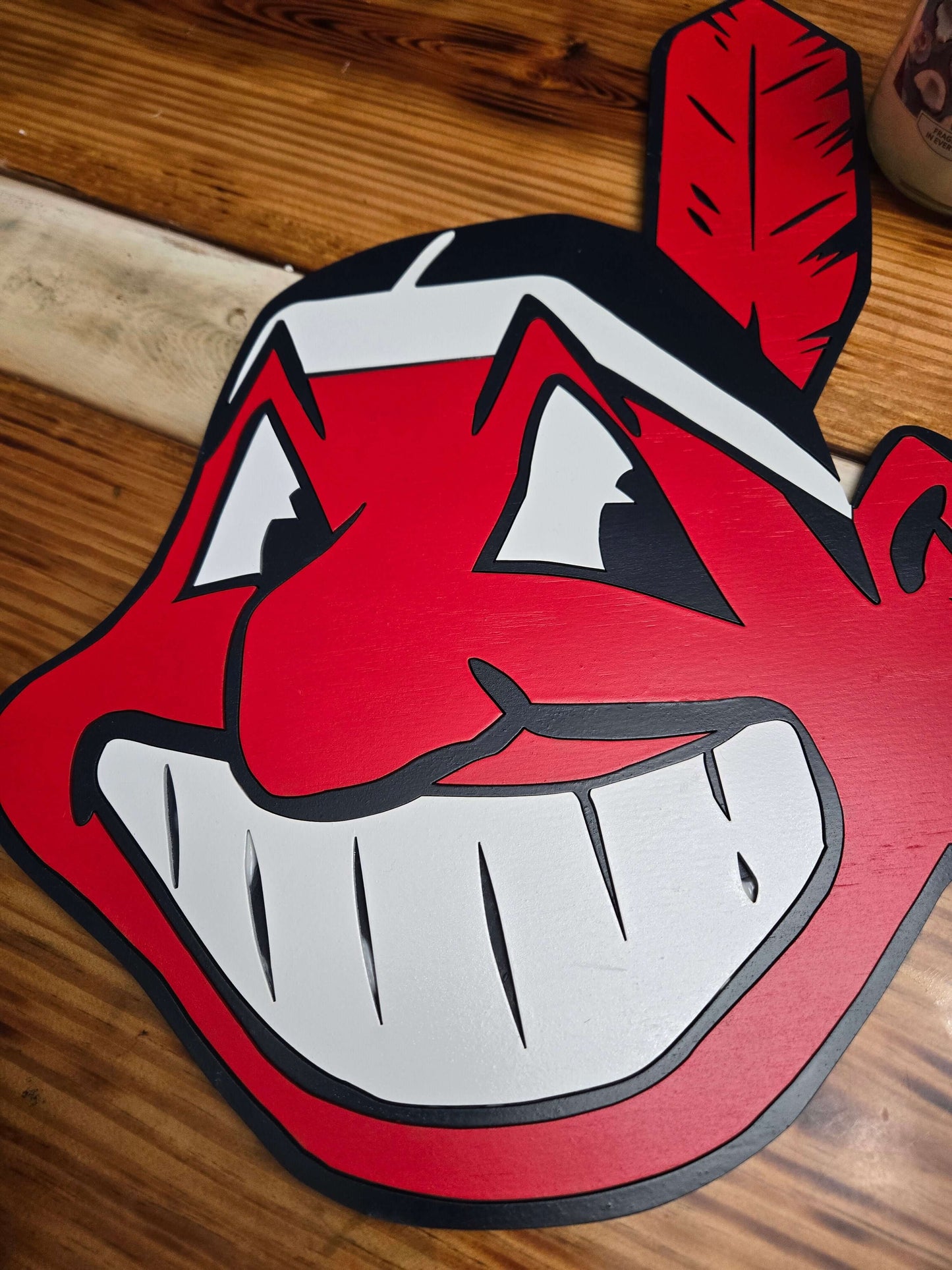 Indians head Cleveland Wooden Decor Sign