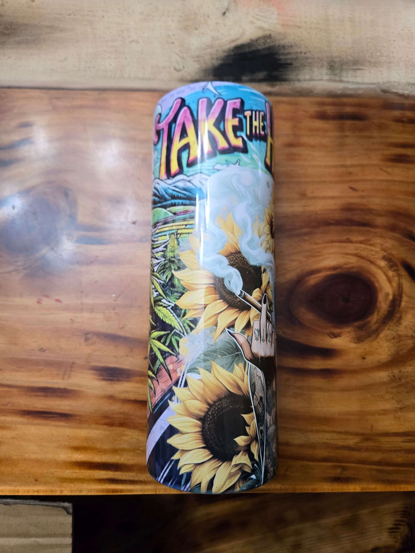 Take the high road bad girls engraved tumbler 20oz cups, design water bottles,durable, reusable, washable.