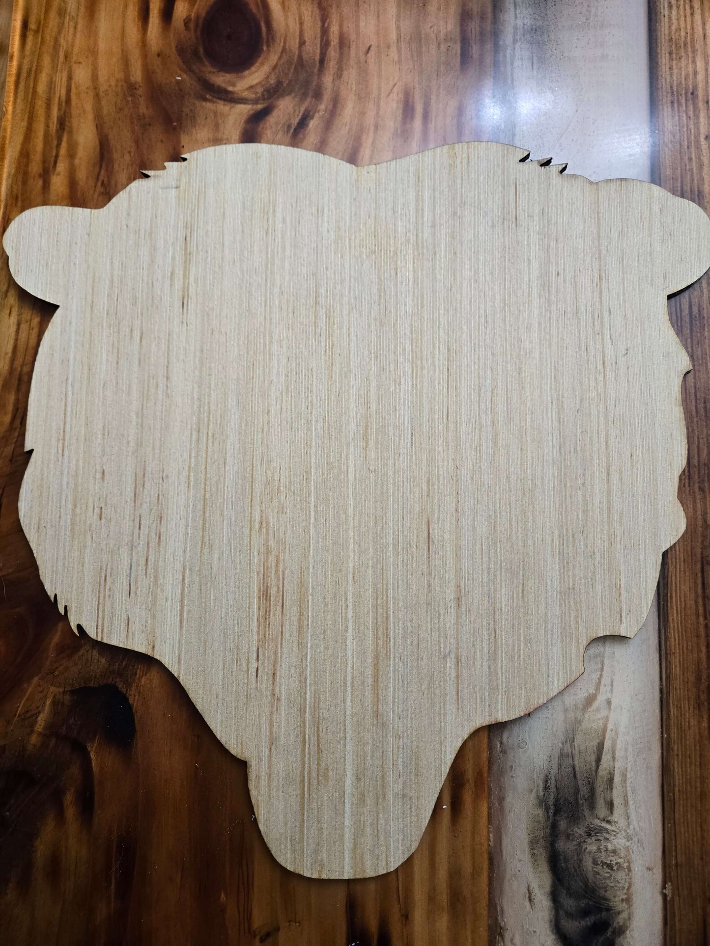 Bears wooden football sign silhouette for home decor, ideal for sports fans and Chicago football enthusiasts.