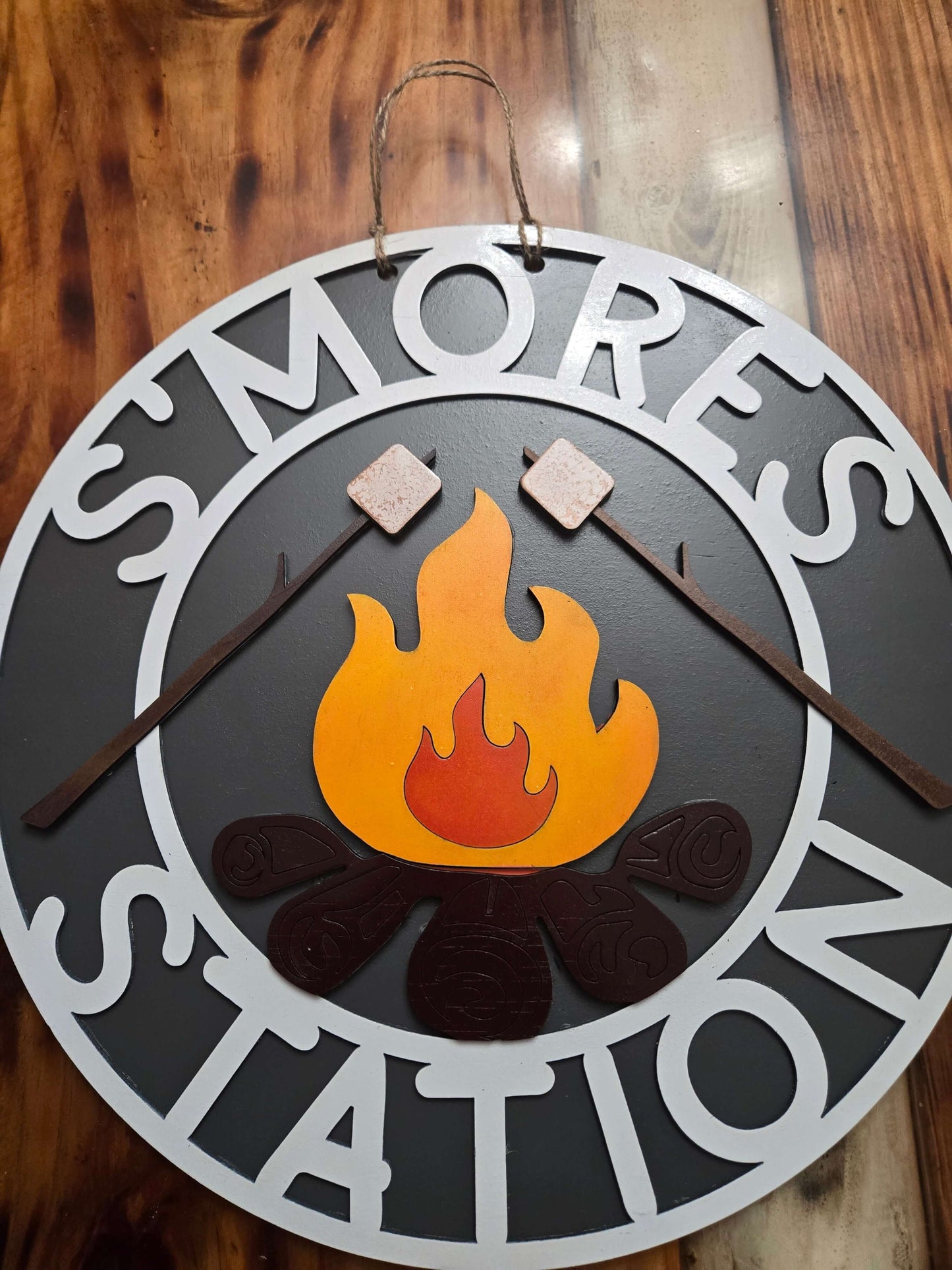 S'more Station wooden home decor sign