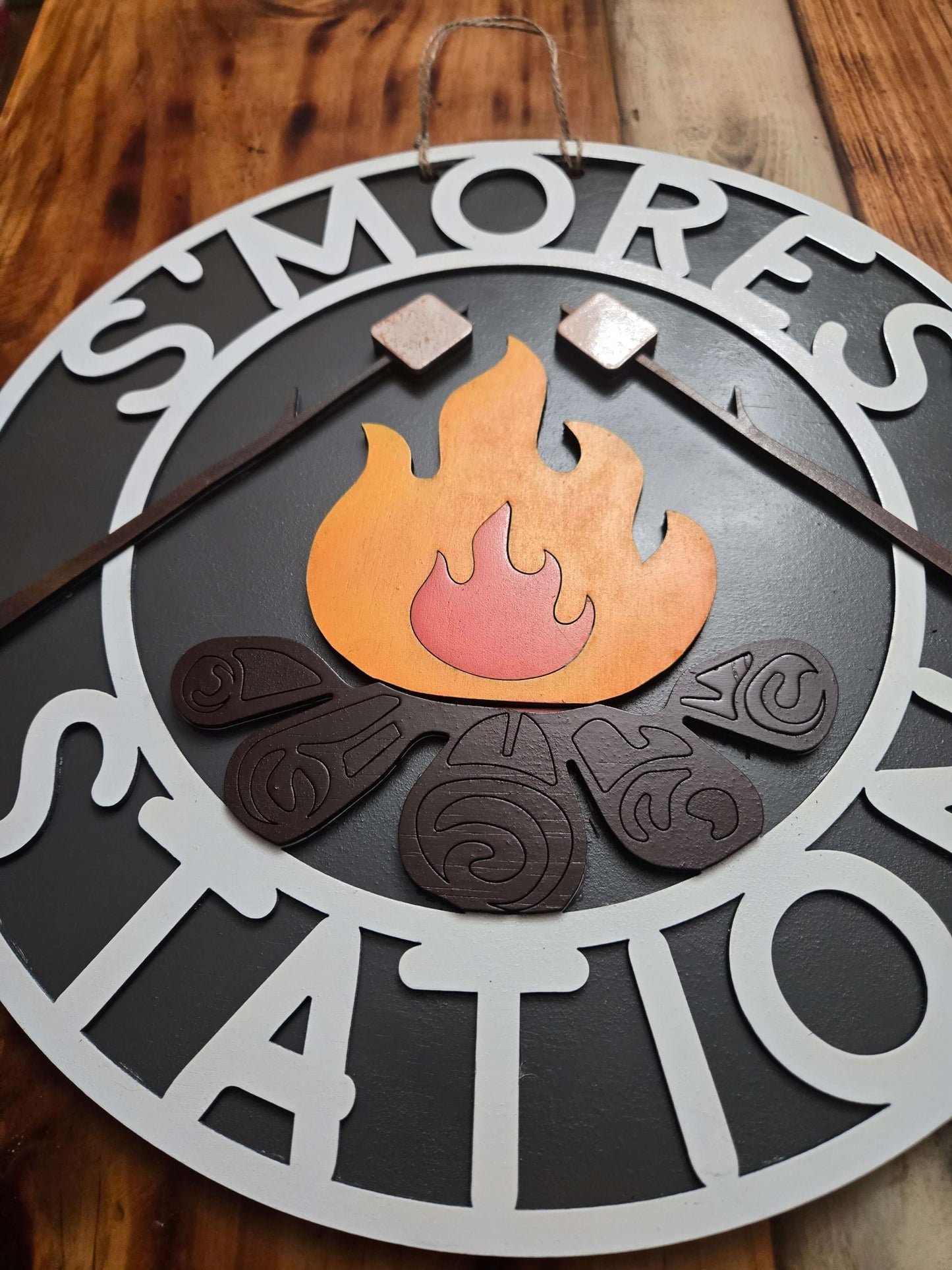 S'more Station wooden home decor sign