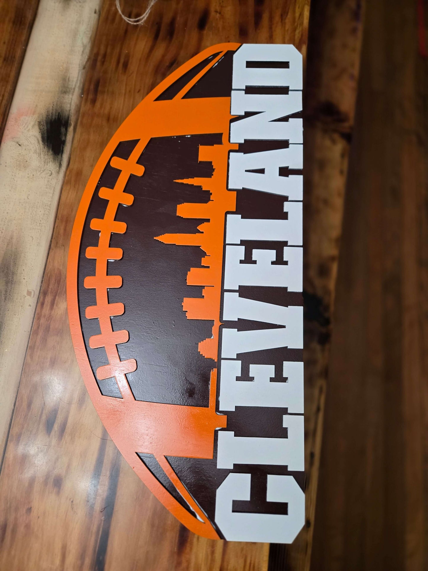 Cleveland Browns Wood Signs, Sports fans, football decor