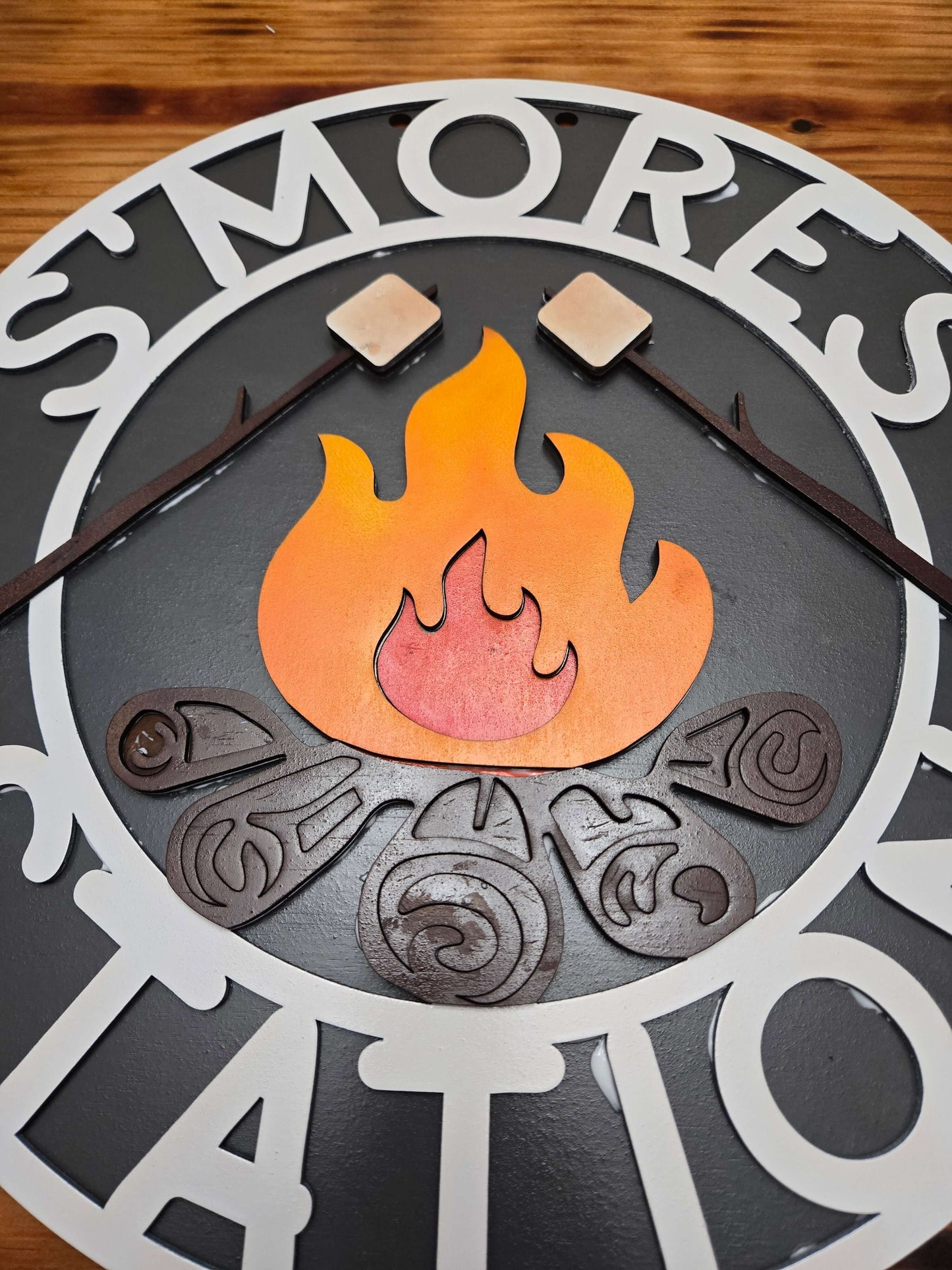 S'more Station wooden home decor sign