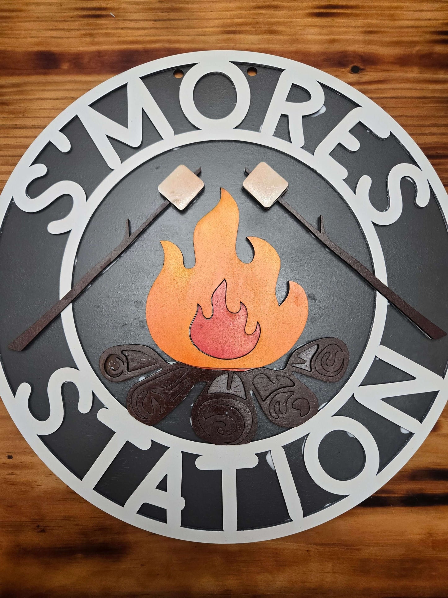 S'more Station wooden home decor sign