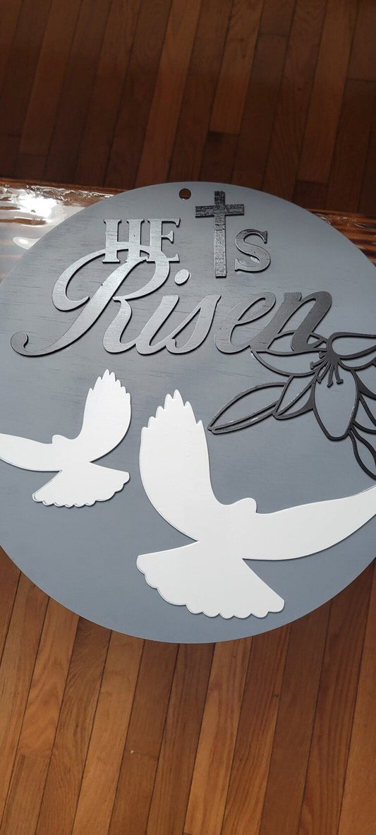 God has risen wood sign, home decor