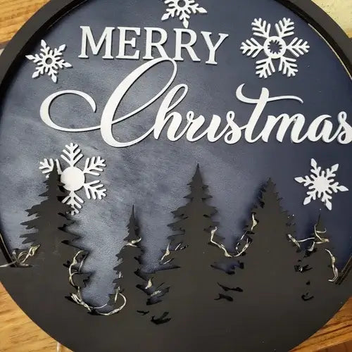 Merry Christmas  sign with lights