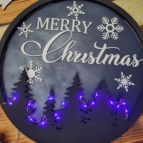 Merry Christmas  sign with lights