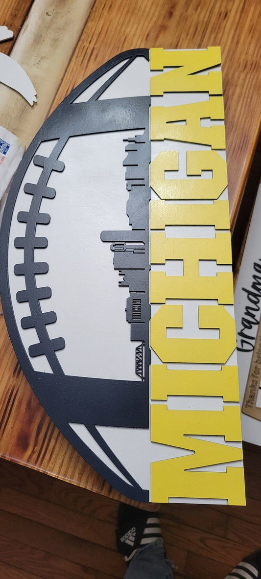 Michigan football Wooden Signs, collage football, popular decor signs