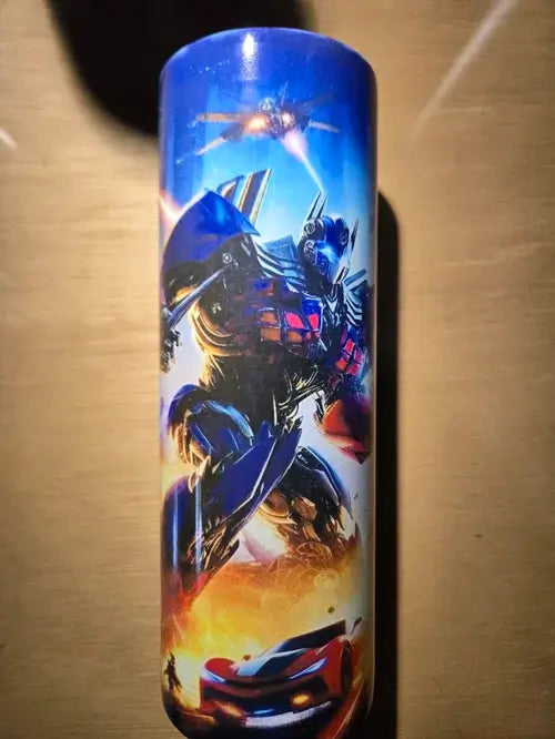 Bumblebee and the Primes 20oz tumbler featuring vibrant Transformers artwork for style and hydration.