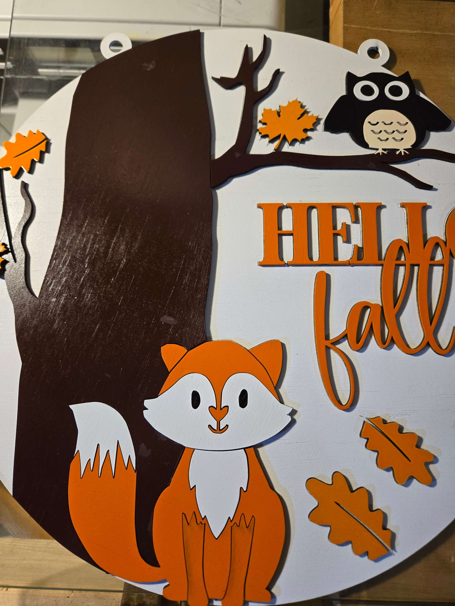 Charming Hello Fall Fox Wooden Decor Sign