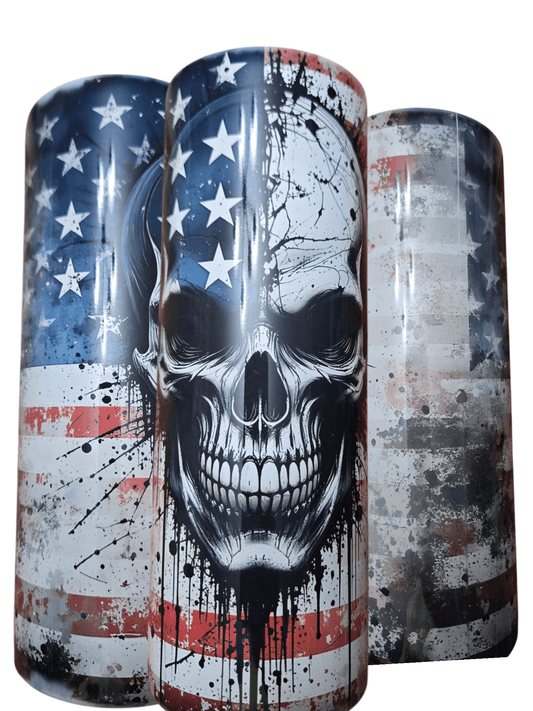 American Flag Skull 20oz Tumbler Cups | Stylish Drinkware