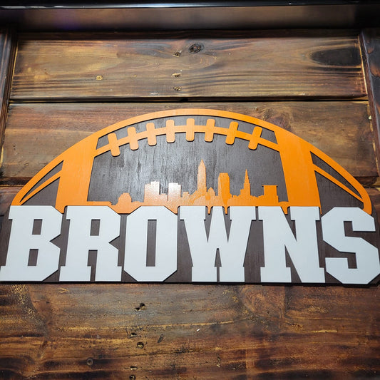 Cleveland  Browns football wooden decor sign.