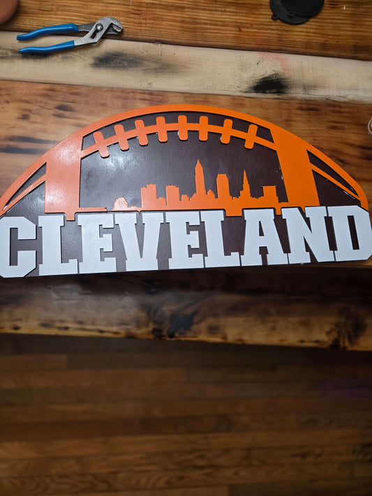 Cleveland Browns Wood Signs, Sports fans, football decor