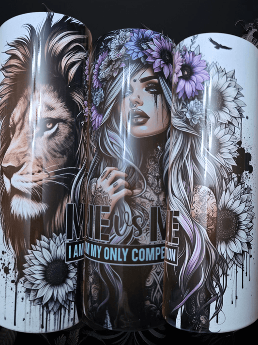 Me Vs Me Lion girl 20oz tumbler cups