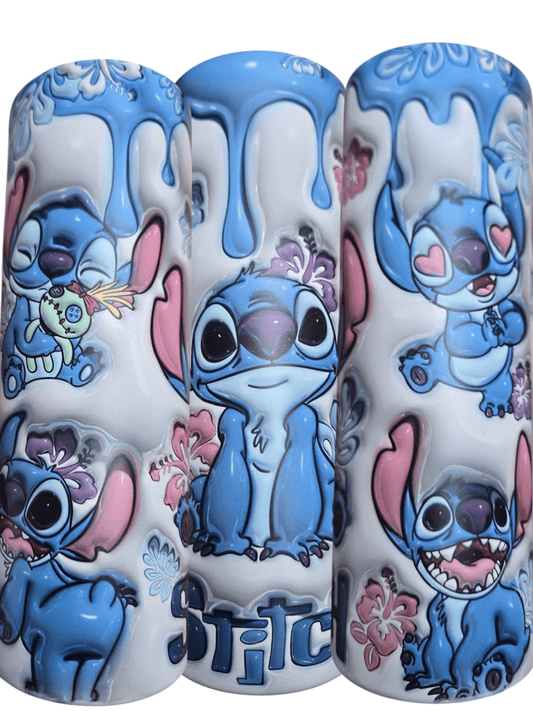 Lilo and Stitch color splash tumblers featuring vibrant Stitch designs and playful colors for fans.
