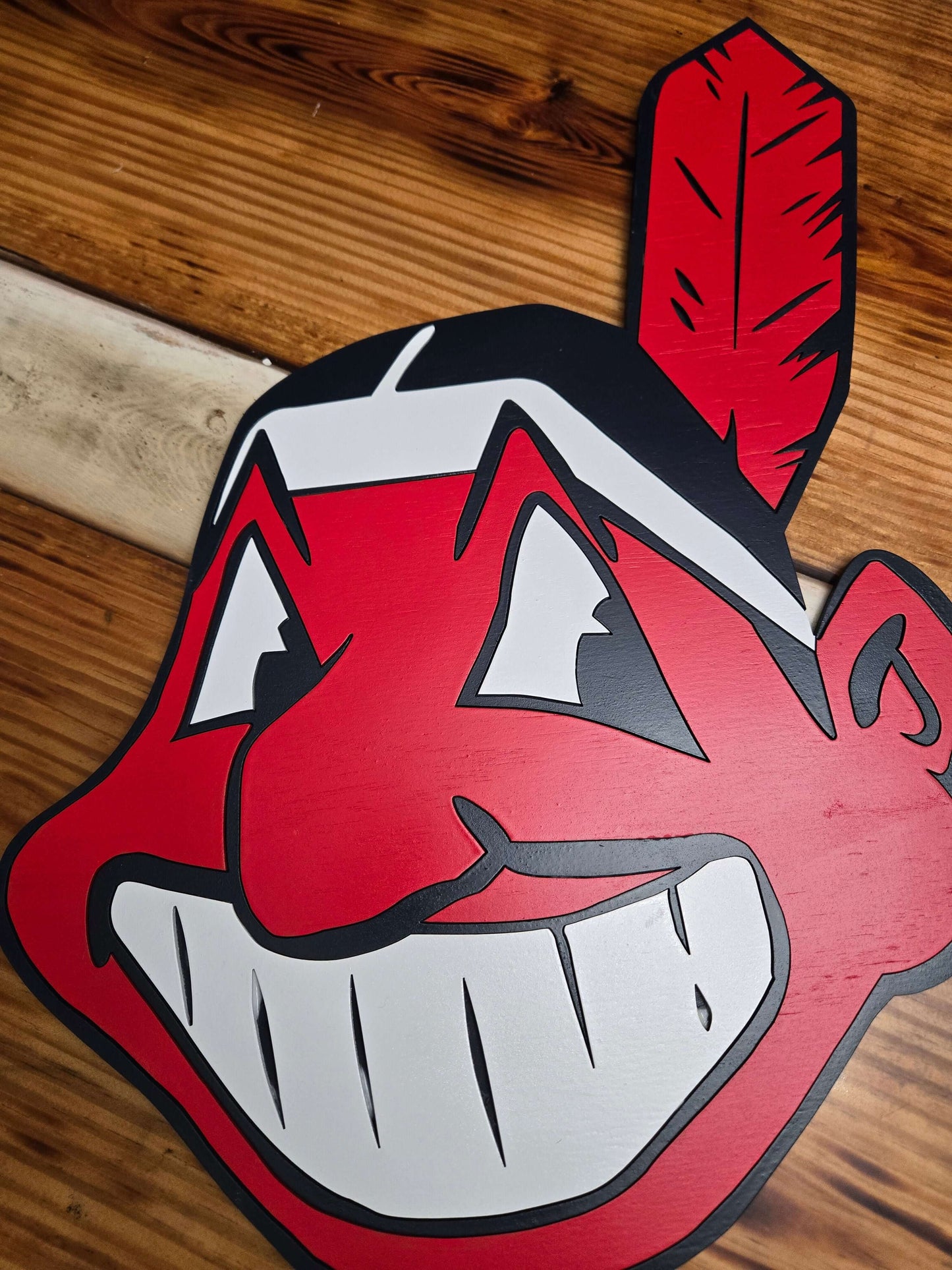 Indians  head Cleveland  Wooden Decor Sign